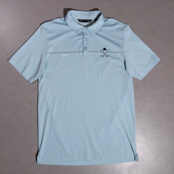 Travis Mathew Bauer Clean Ice Hockey Sticks Golf Polo Short Sleeve Men's Medium - Picture 2 of 8